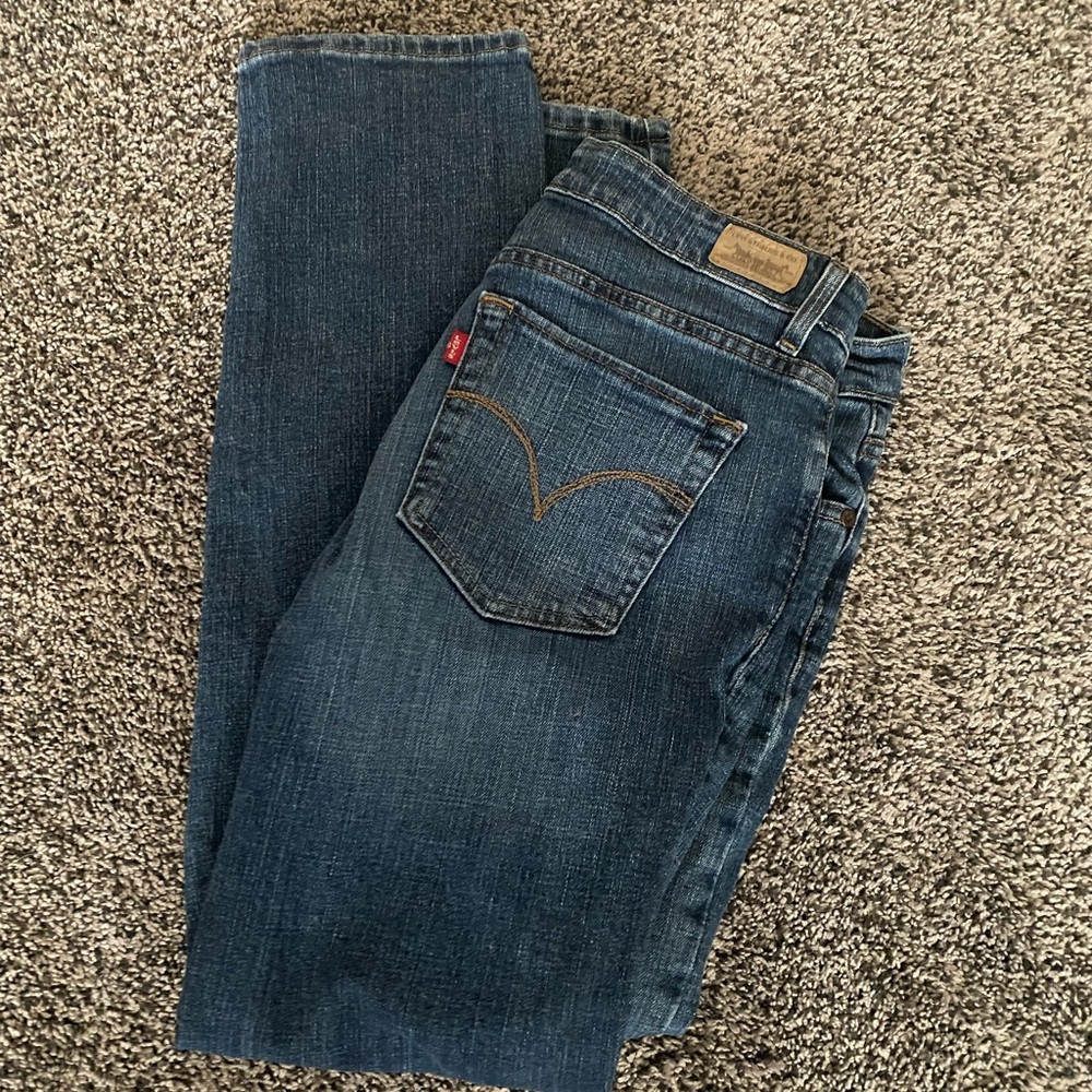 Levis Mid Rise Skinny Jeans 12 M Stretch Blue Denim 12M